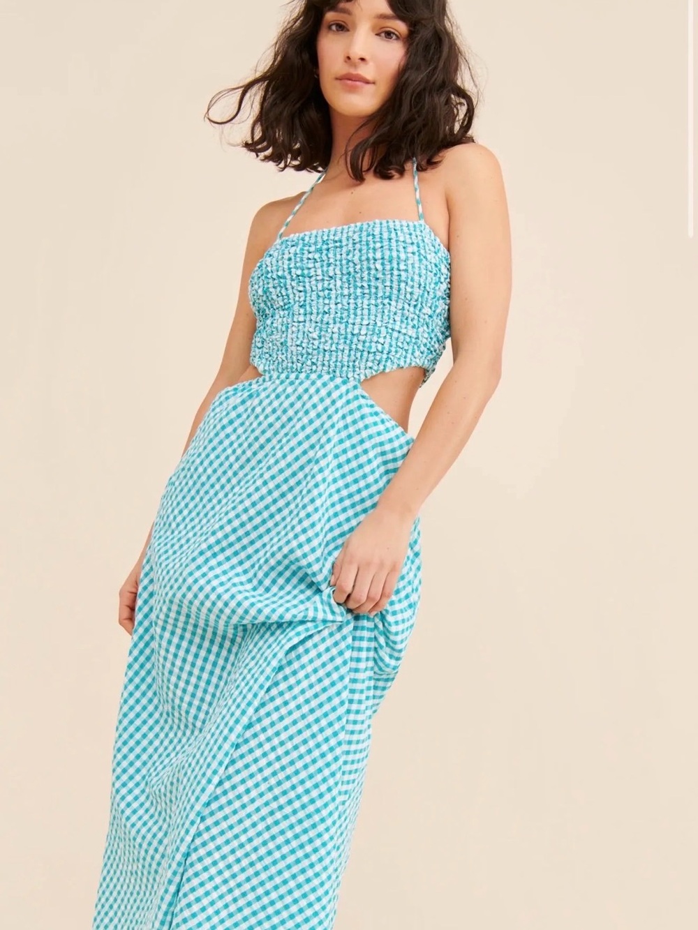 SAYLOR Neal Gingham Maxi XS $264